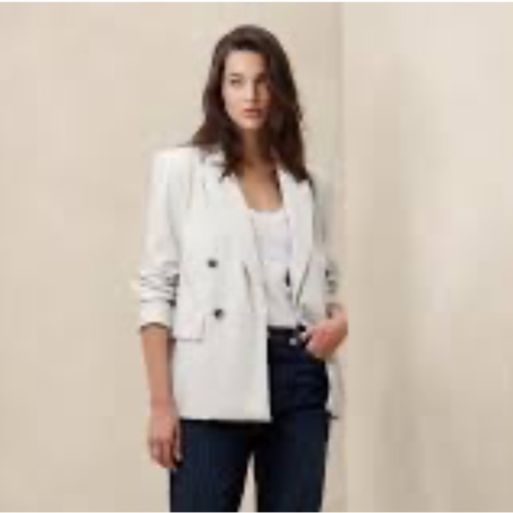 NWT Banana Republic Vegan Leather Double Breasted Blazer / Size Small